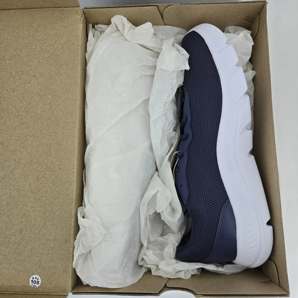 Adidas Cloudfoam Flex Laces Mens 10 Wide Navy Blue Running Shoes HQ4853 New